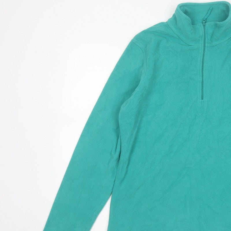 Mountain Warehouse Women Green L Fleece 1/2 Zip Pullover Sweatshirt