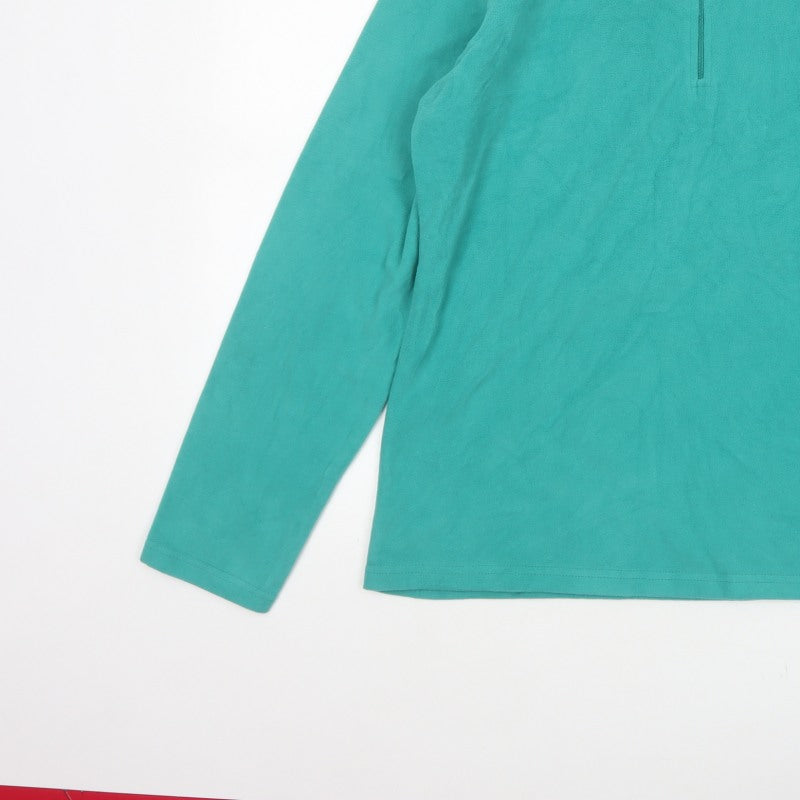 Mountain Warehouse Women Green L Fleece 1/2 Zip Pullover Sweatshirt