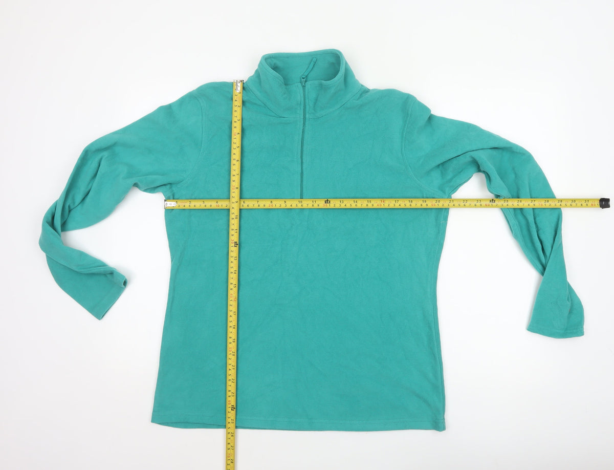 Mountain Warehouse Women Green L Fleece 1/2 Zip Pullover Sweatshirt