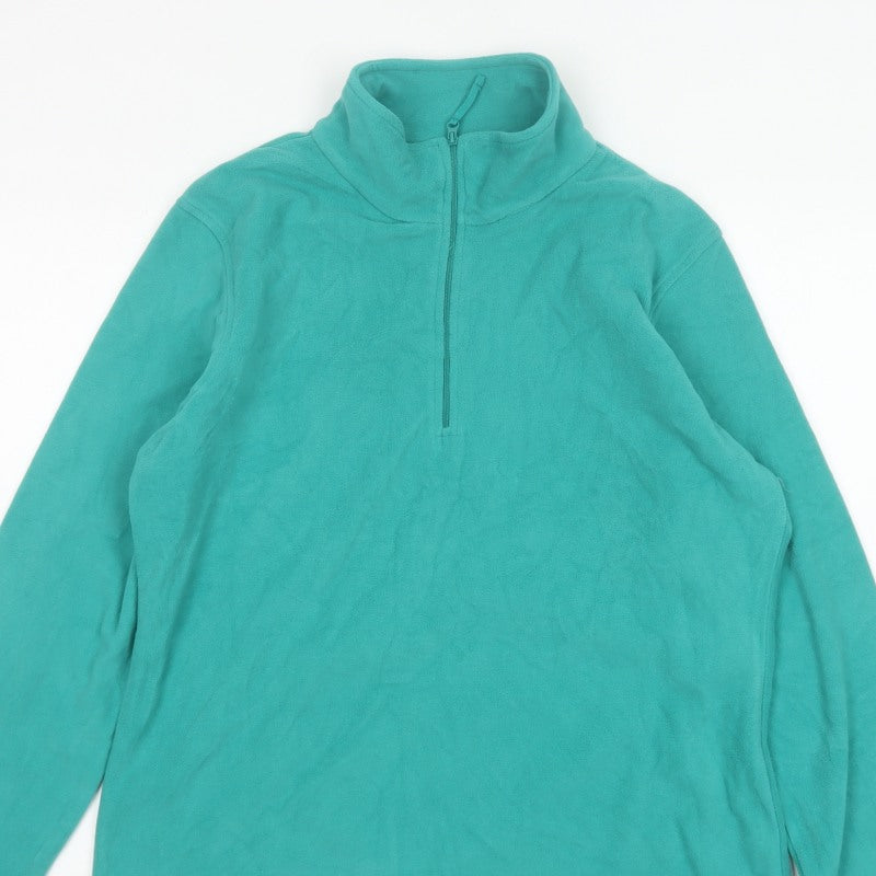Mountain Warehouse Women Green L Fleece 1/2 Zip Pullover Sweatshirt