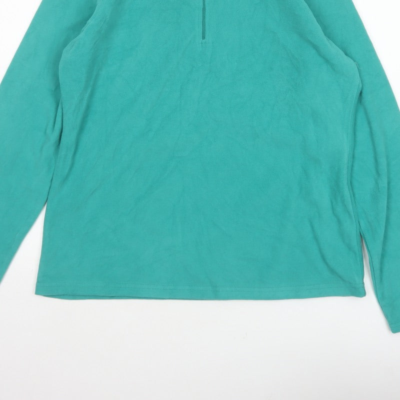 Mountain Warehouse Women Green L Fleece 1/2 Zip Pullover Sweatshirt