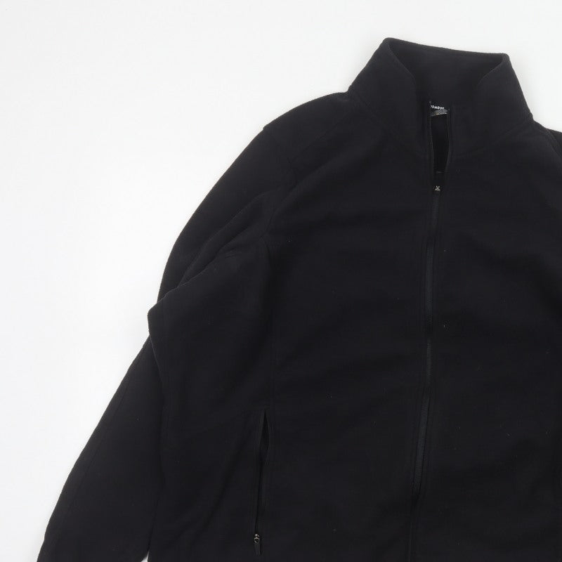 Marks and Spencer Women Black UK 24 Basic Fleece Full Zip Jacket