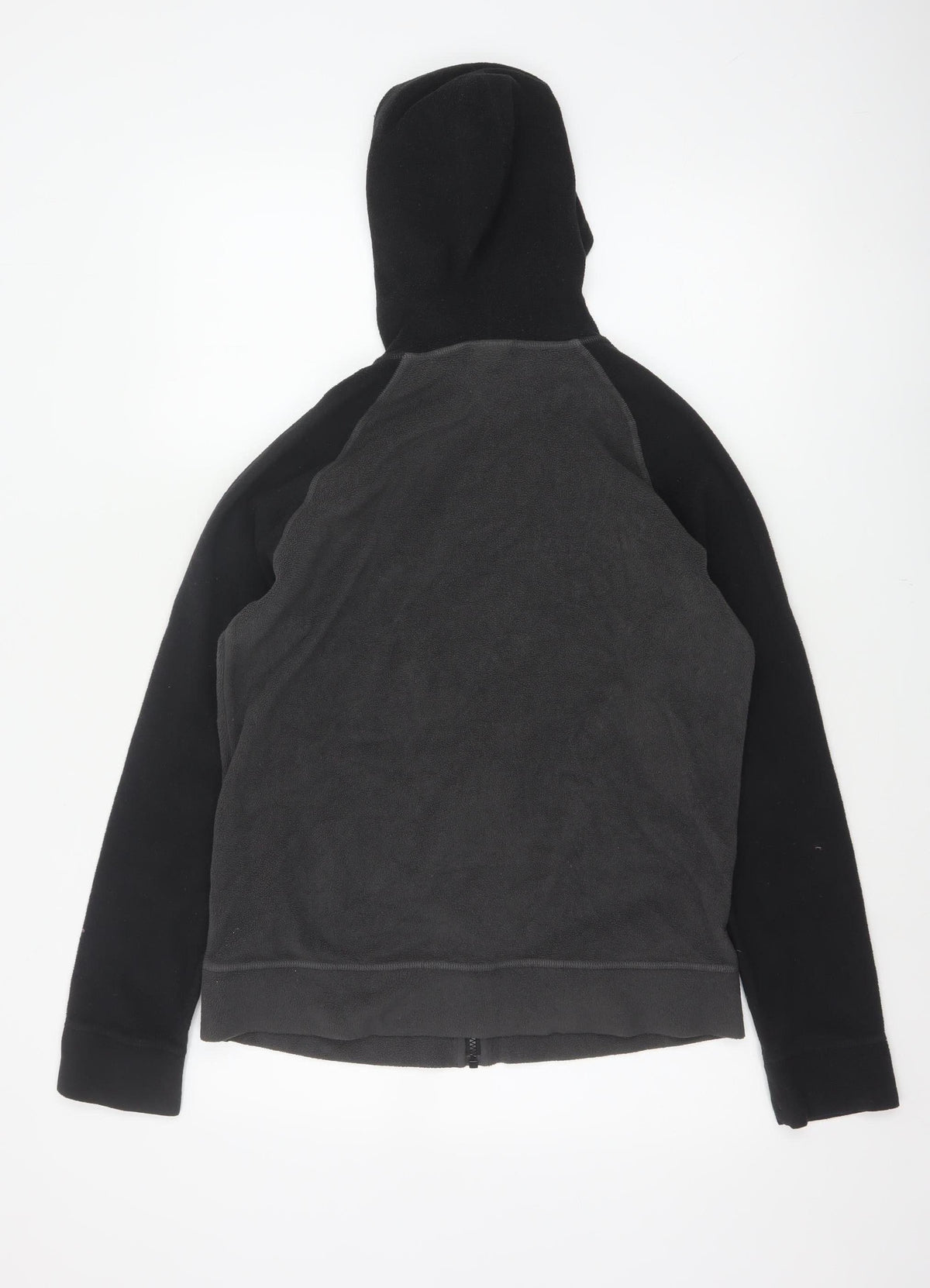 The North Face Boys XL Black Grey Full Zip Fleece Hoodie Logo