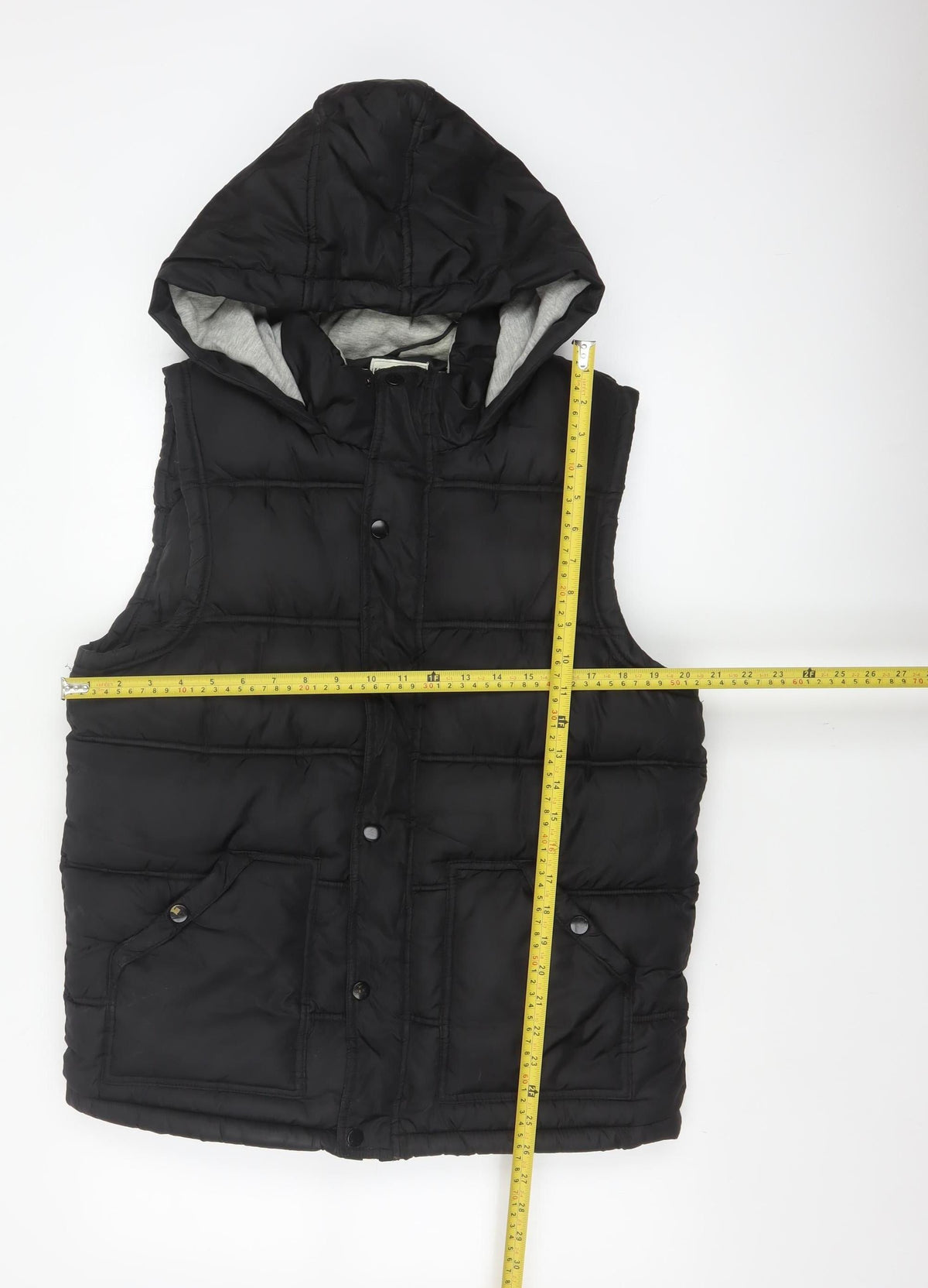 New Look Men Black M Hooded Quilted Puffer Gilet Bodywarmer