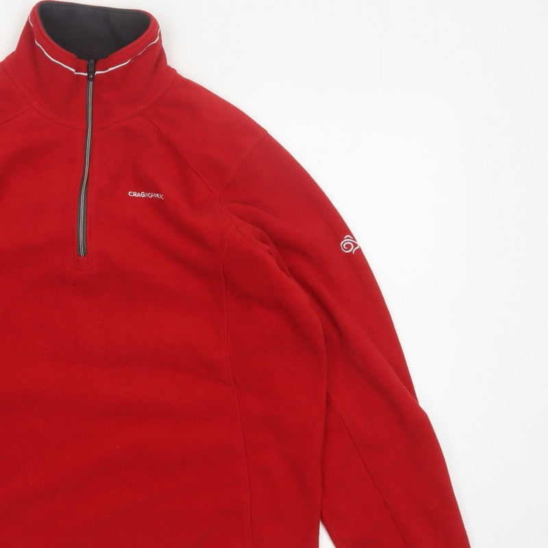 Craghoppers Men’s Red M 1/4 Zip Fleece Sweatshirt Outdoor Hiking