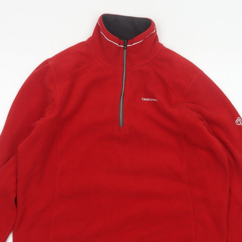 Craghoppers Men’s Red M 1/4 Zip Fleece Sweatshirt Outdoor Hiking