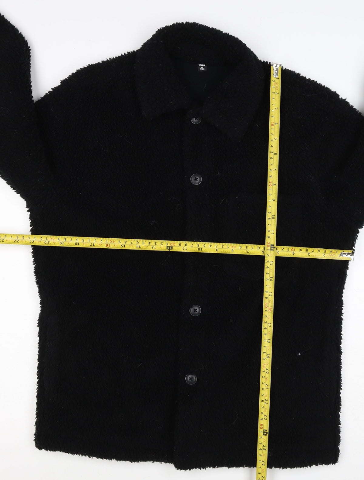 UNIQLO Women’s Black XS Teddy Fleece Button Jacket Collared
