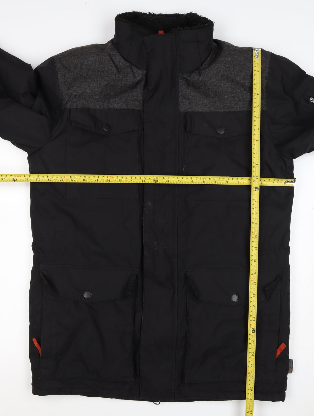 Free Country Men’s Black Grey Small Padded Parka Jacket
