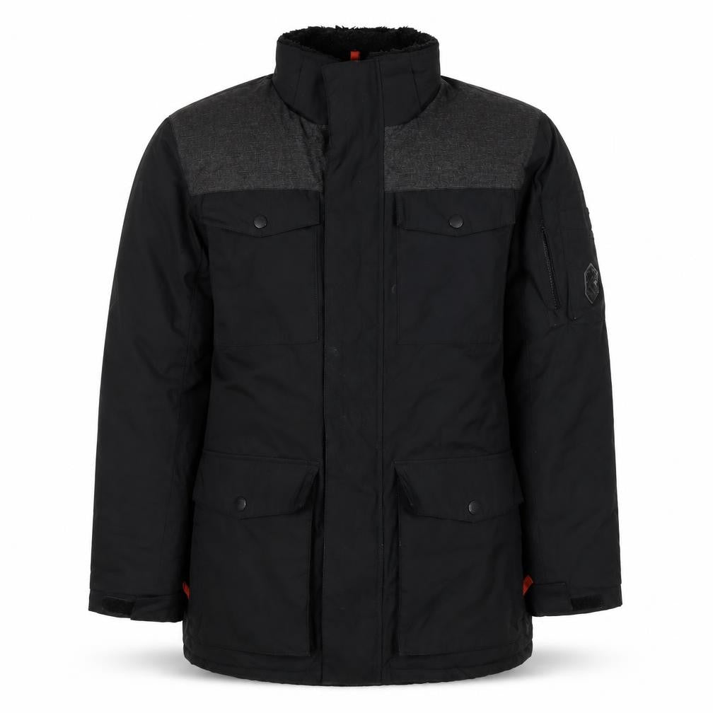 Free Country Men’s Black Grey Small Padded Parka Jacket