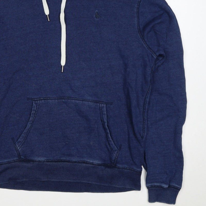 Jack Wills Men's Blue Small Classic Fit Pullover Hoodie Logo