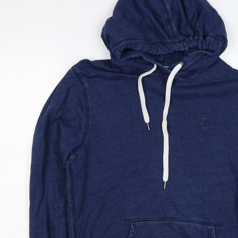 Jack Wills Men's Blue Small Classic Fit Pullover Hoodie Logo