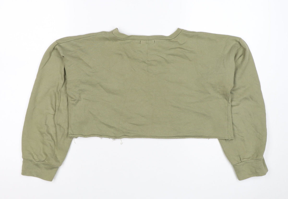 PrettyLittleThing Women’s Green UK 6 Cropped Pullover Sweatshirt