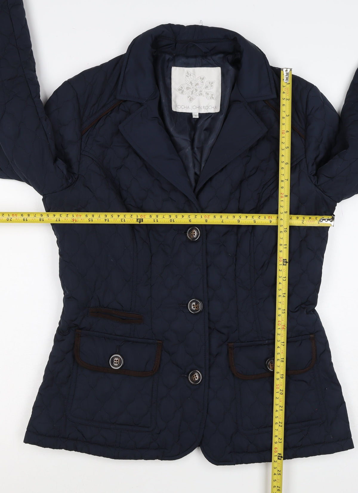 Rocha John Rocha Women’s Blue Size 10 Quilted Padded Jacket