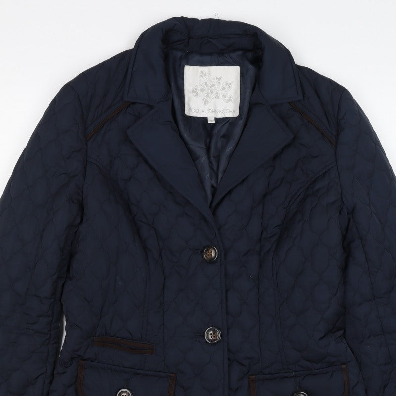 Rocha John Rocha Women’s Blue Size 10 Quilted Padded Jacket