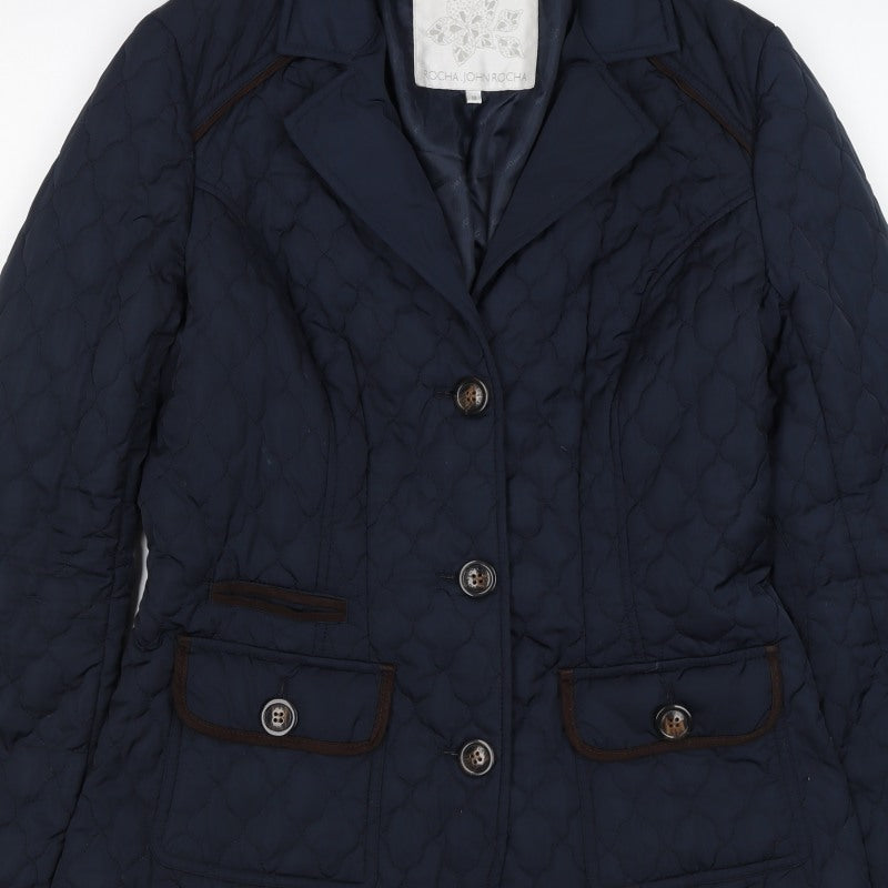 Rocha John Rocha Women’s Blue Size 10 Quilted Padded Jacket