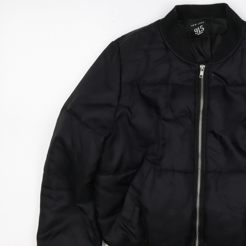 New Look 915 Girls Black Padded Bomber Jacket Age 12-13 Years Zip