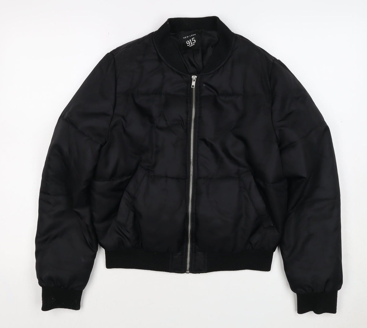 New Look 915 Girls Black Padded Bomber Jacket Age 12-13 Years Zip