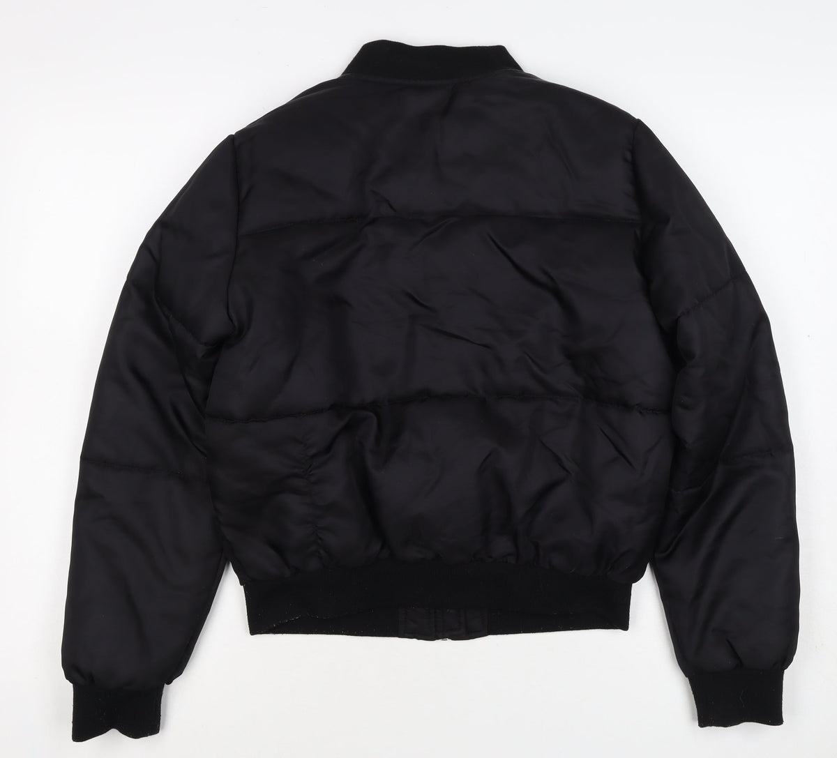 New Look 915 Girls Black Padded Bomber Jacket Age 12-13 Years Zip