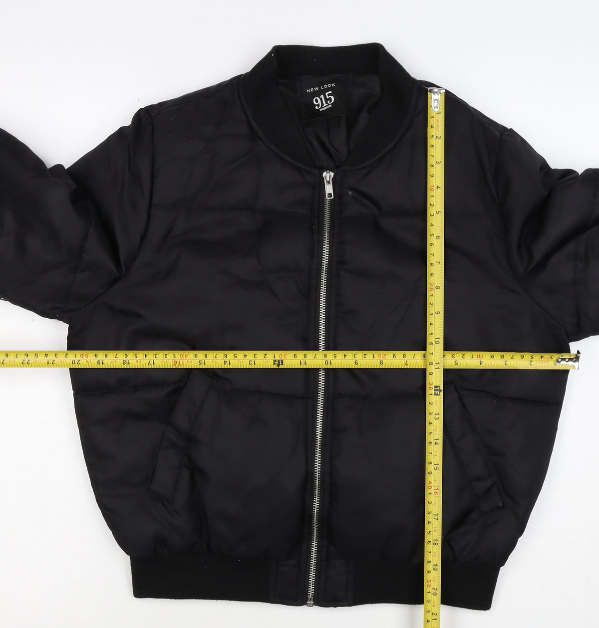 New Look 915 Girls Black Padded Bomber Jacket Age 12-13 Years Zip