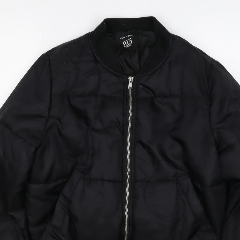 New Look 915 Girls Black Padded Bomber Jacket Age 12-13 Years Zip