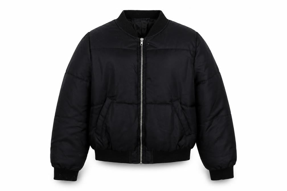 New Look 915 Girls Black Padded Bomber Jacket Age 12-13 Years Zip