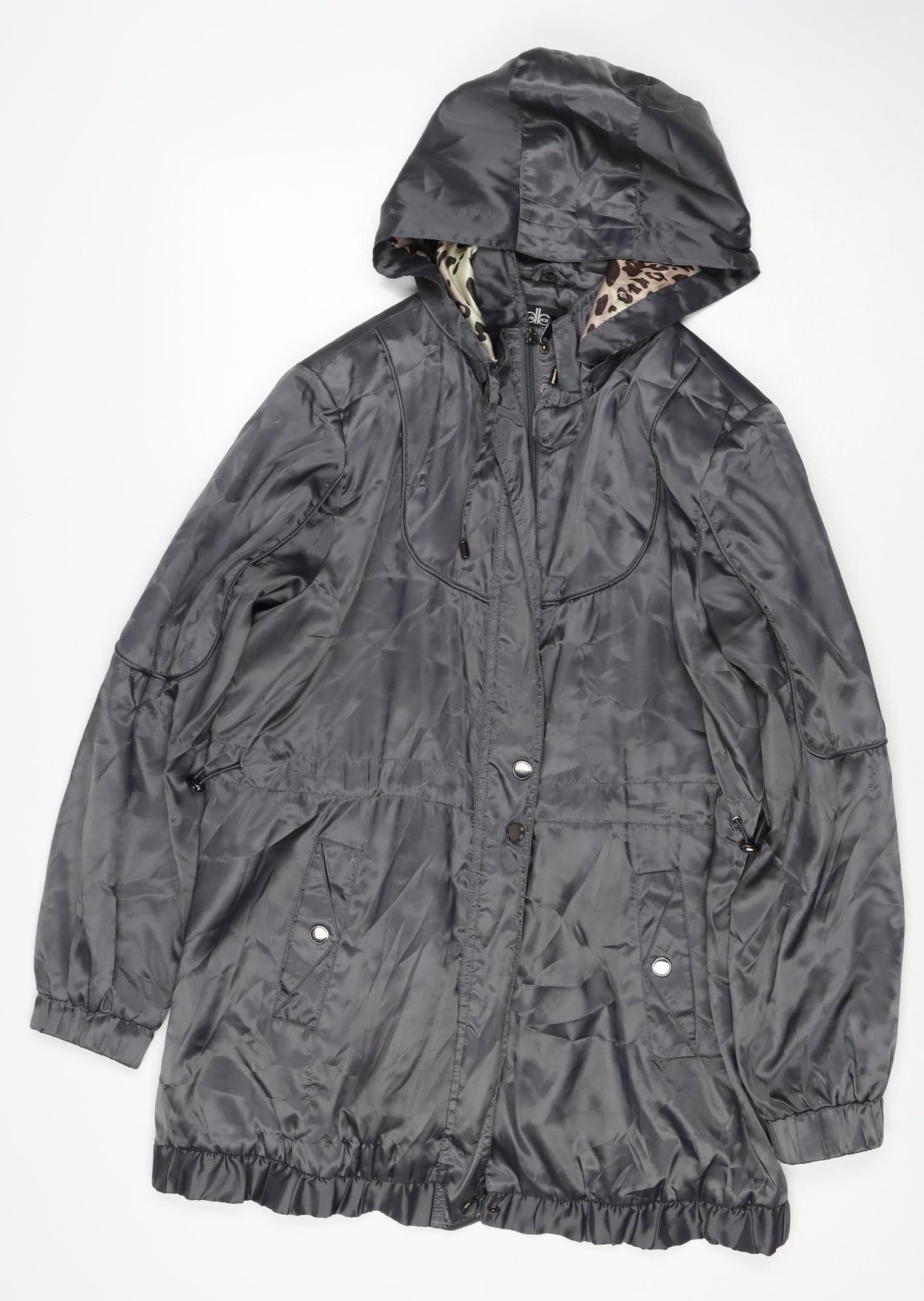 No.1 by OX Women’s Grey Size 16 Long Hooded Parka Coat