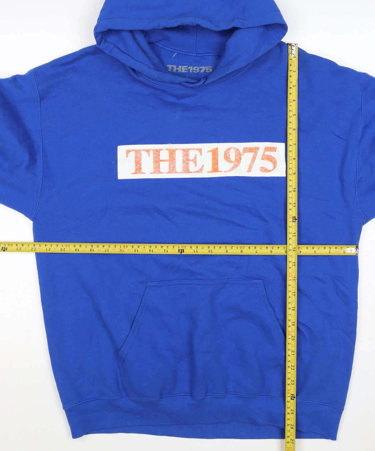 The 1975 Men’s Blue L Pullover Hoodie Music Tour Graphic Pocket