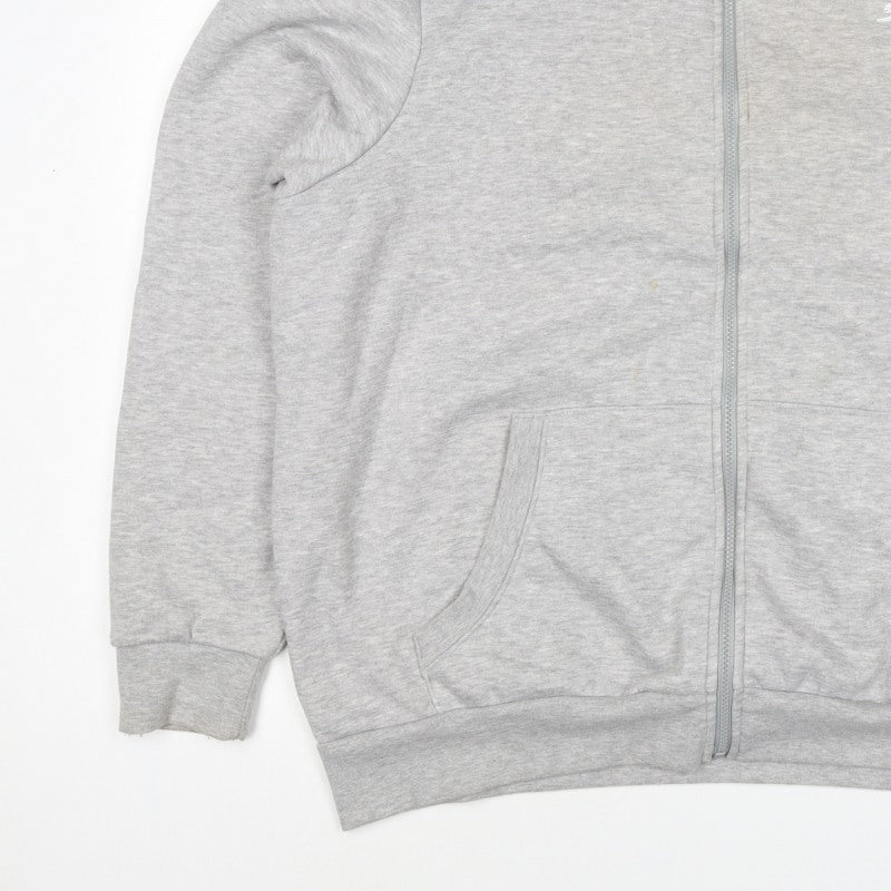 Slazenger Men's Grey 2XL Full Zip High Neck Logo Sweatshirt