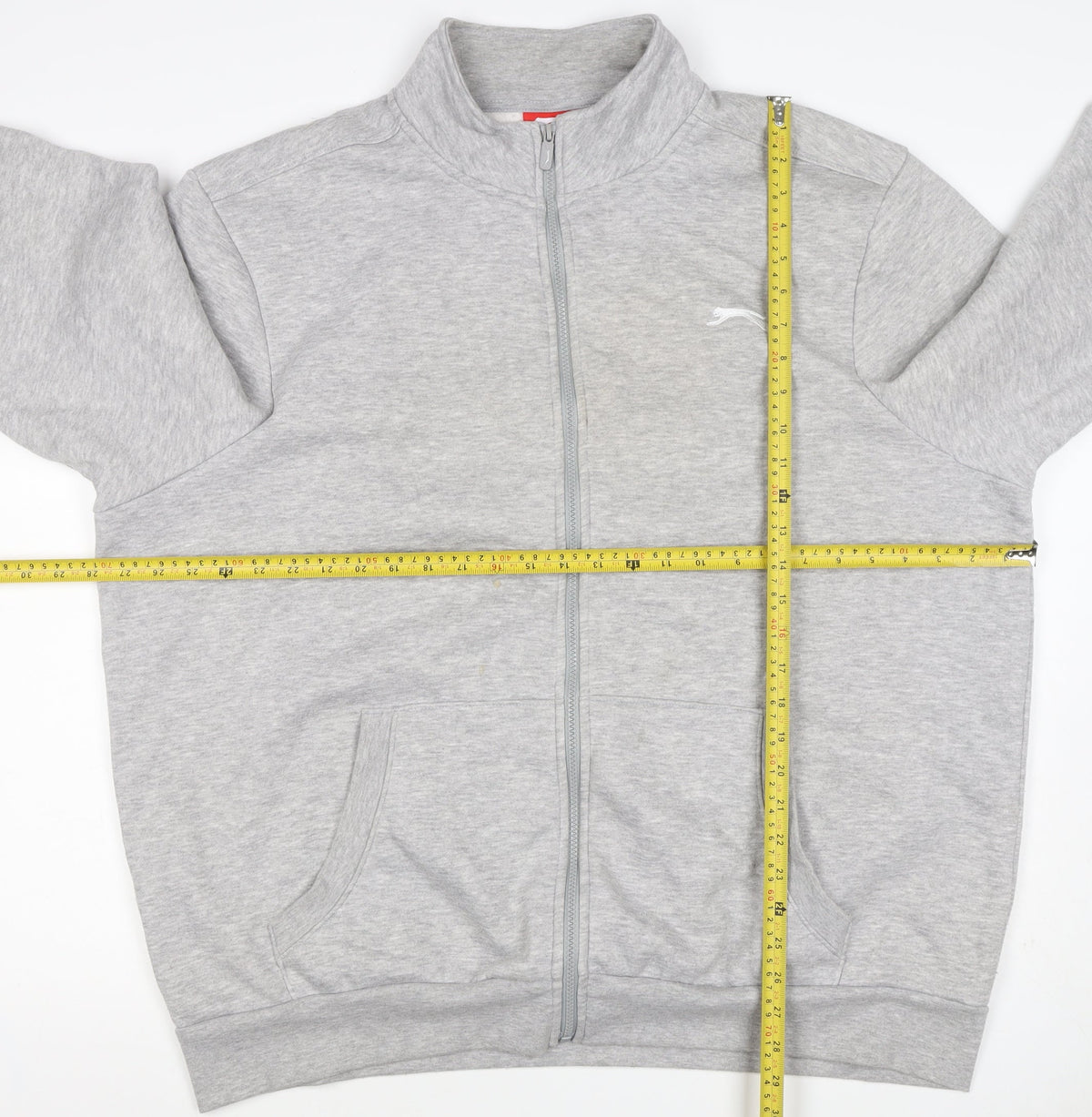 Slazenger Men's Grey 2XL Full Zip High Neck Logo Sweatshirt