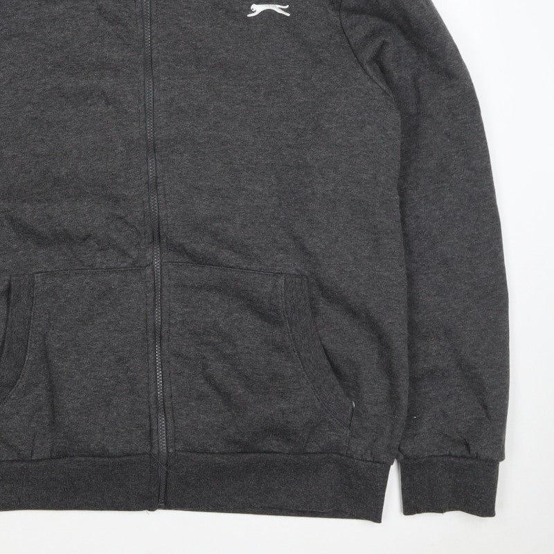 Slazenger Men’s Grey 5XL Full Zip Sweatshirt High Neck Pockets