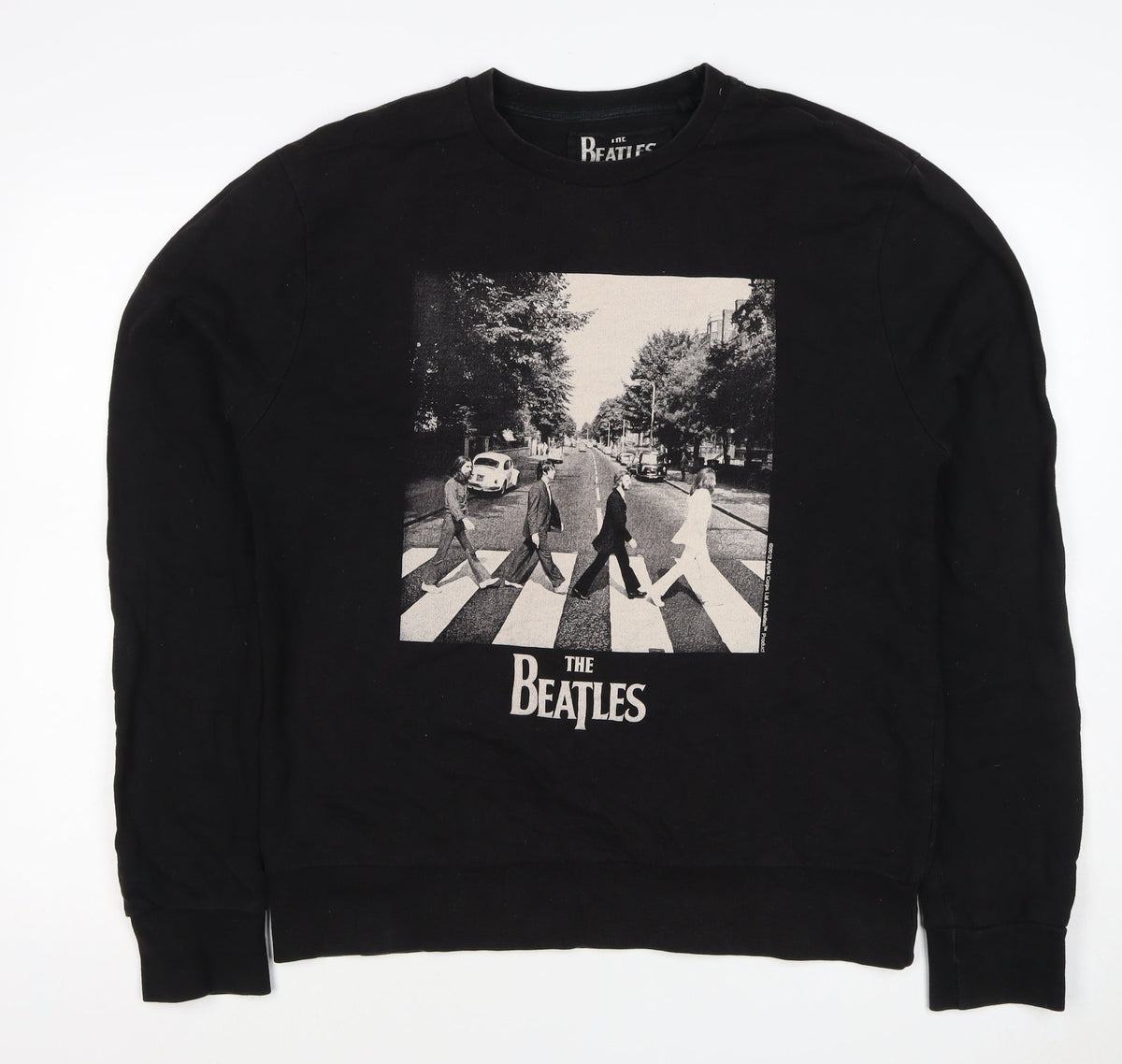 The Beatles Men’s Black L Abbey Road Graphic Print Crew Neck Sweatshirt