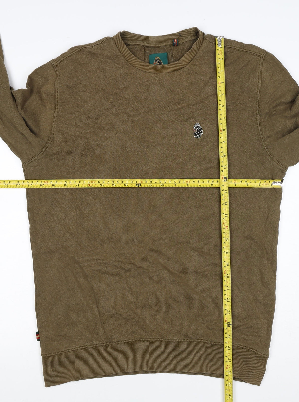 Luke Sport Men’s Brown L Crew Neck Cotton Logo Pullover Sweatshirt