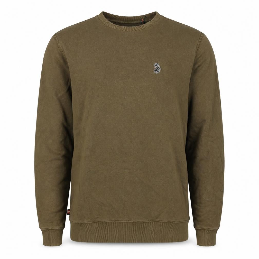 Luke Sport Men’s Brown L Crew Neck Cotton Logo Pullover Sweatshirt