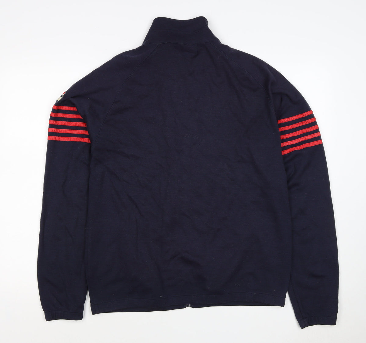 FILA White Line Men’s Blue M Full Zip Striped Wool Blend Sweatshirt