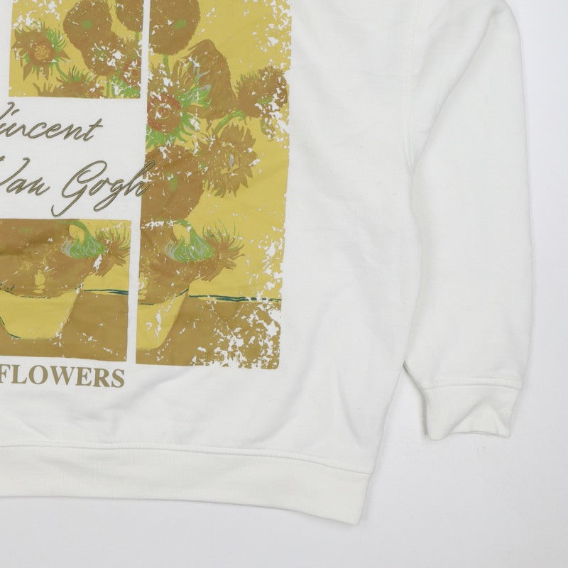 Primark Women Ivory S 10/12 Van Gogh Sunflowers Graphic Sweatshirt