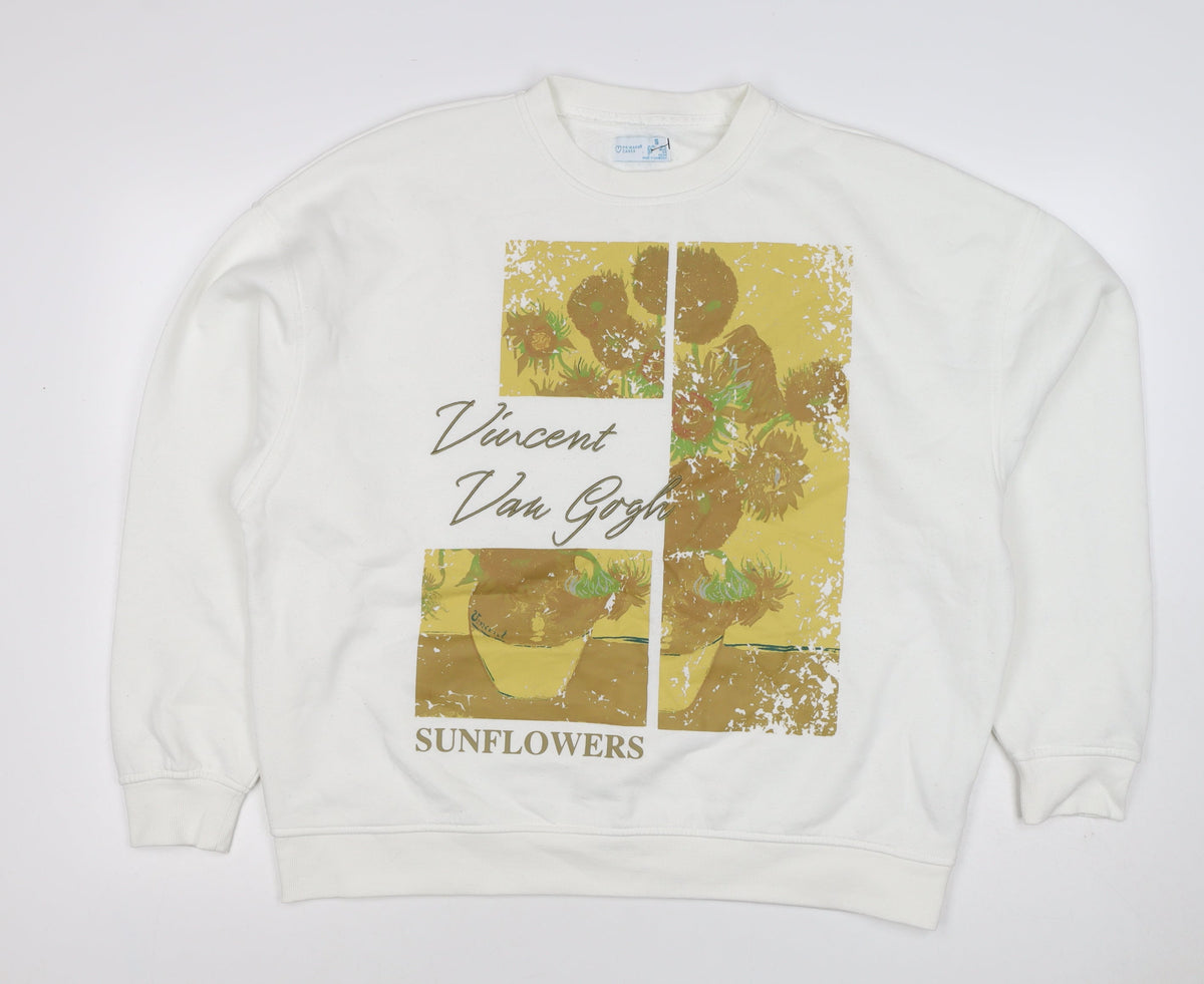 Primark Women Ivory S 10/12 Van Gogh Sunflowers Graphic Sweatshirt
