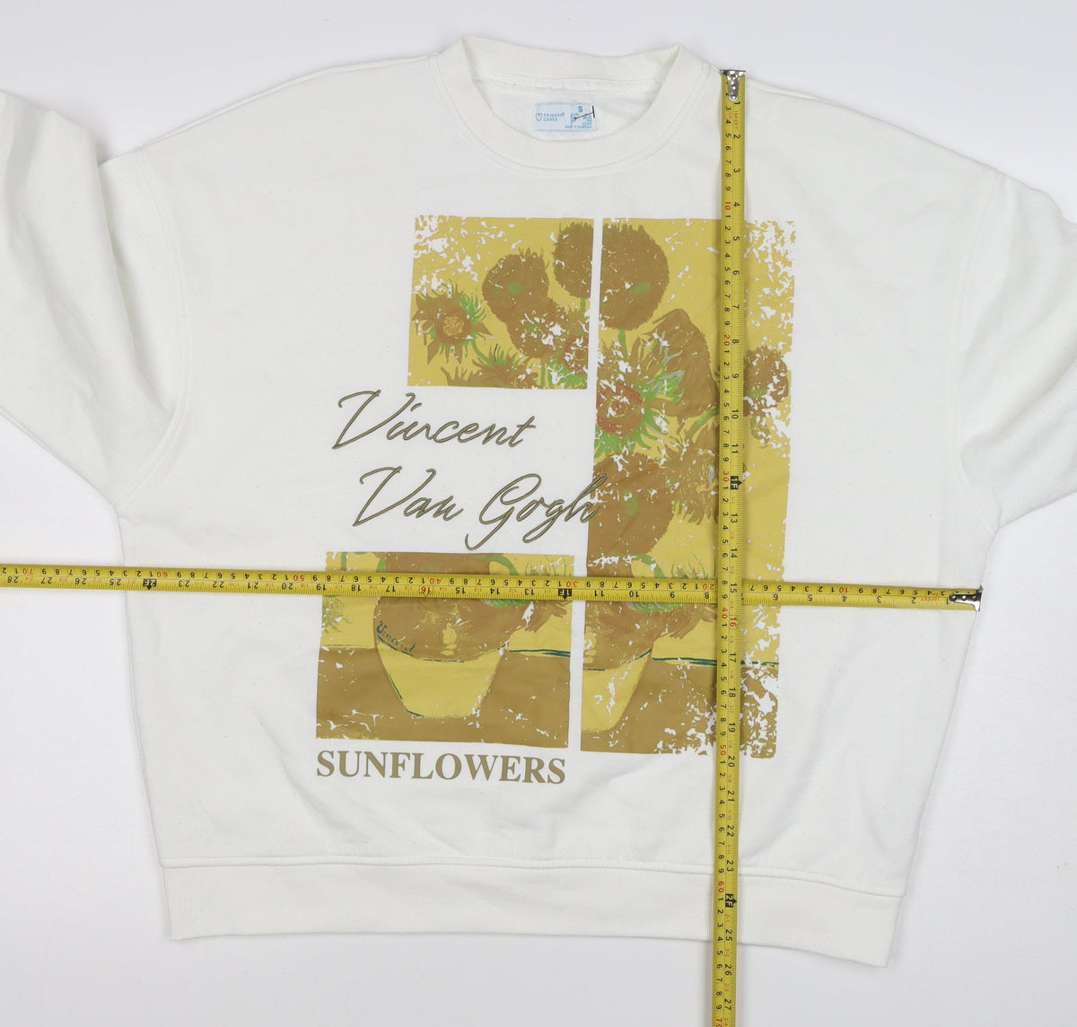 Primark Women Ivory S 10/12 Van Gogh Sunflowers Graphic Sweatshirt