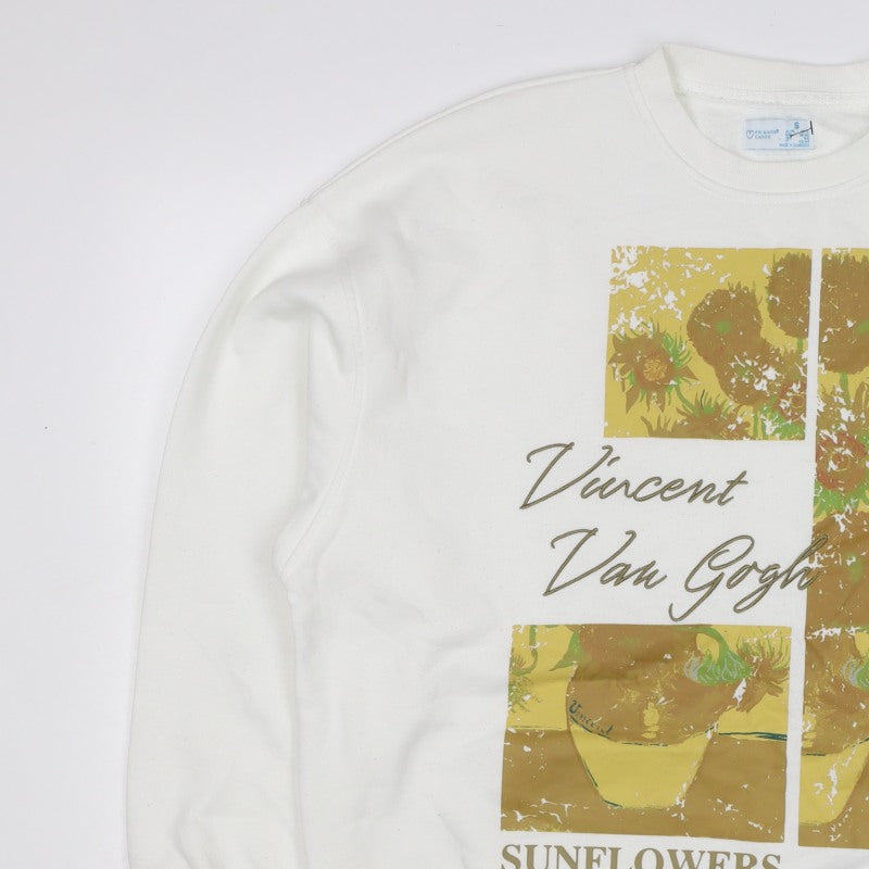 Primark Women Ivory S 10/12 Van Gogh Sunflowers Graphic Sweatshirt