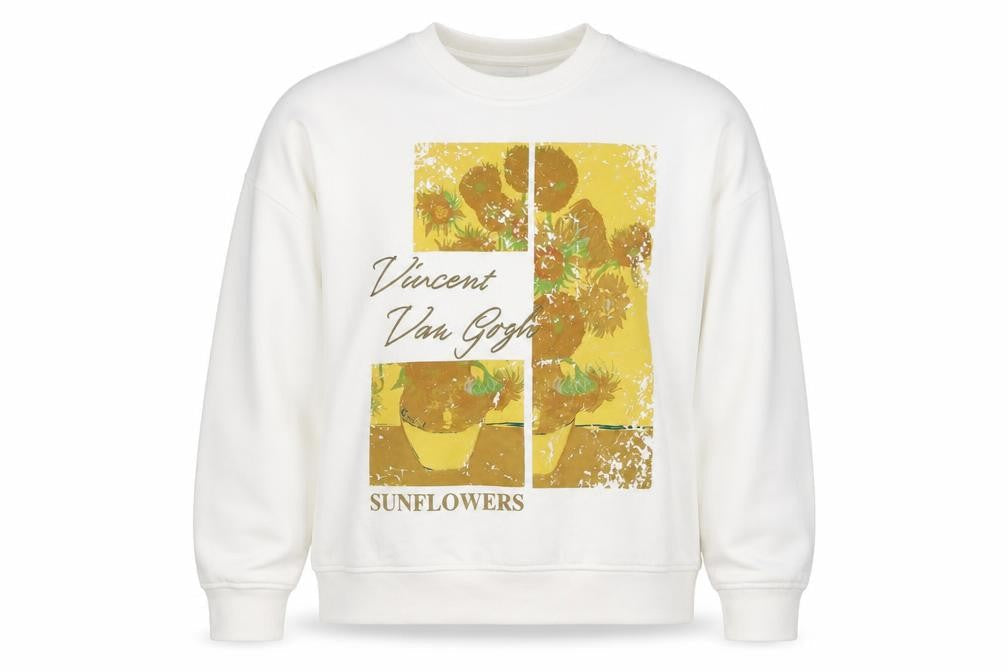 Primark Women Ivory S 10/12 Van Gogh Sunflowers Graphic Sweatshirt