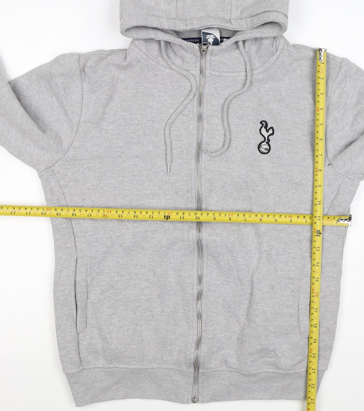 Tottenham Hotspur Boys Grey Size 16 Full Zip Hooded Hoodie