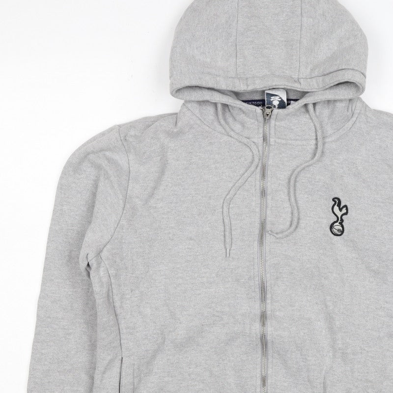 Tottenham Hotspur Boys Grey Size 16 Full Zip Hooded Hoodie