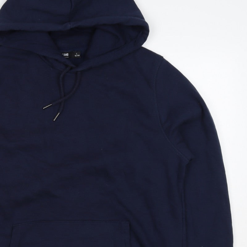 Jacamo Men’s Blue L Pullover Hoodie Cotton Blend Kangaroo Pocket
