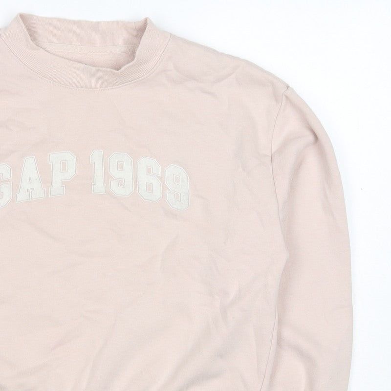 Gap Kids Girls Beige XL 12-13 Years Pullover Logo Sweatshirt