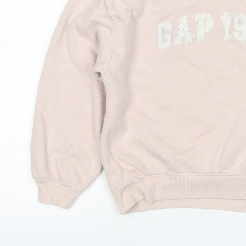 Gap Kids Girls Beige XL 12-13 Years Pullover Logo Sweatshirt