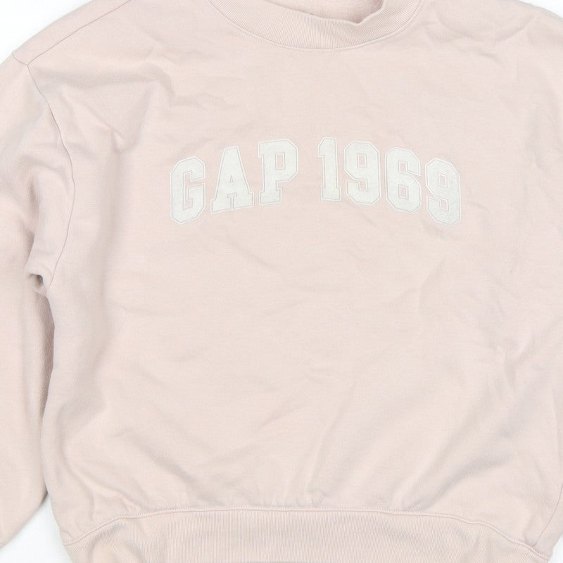Gap Kids Girls Beige XL 12-13 Years Pullover Logo Sweatshirt