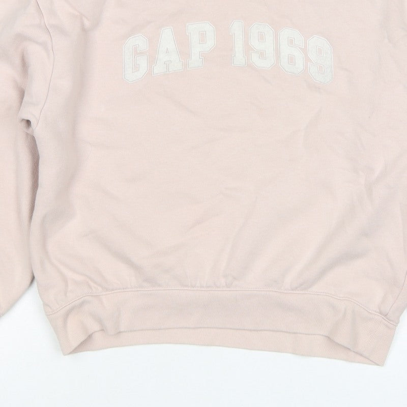 Gap Kids Girls Beige XL 12-13 Years Pullover Logo Sweatshirt