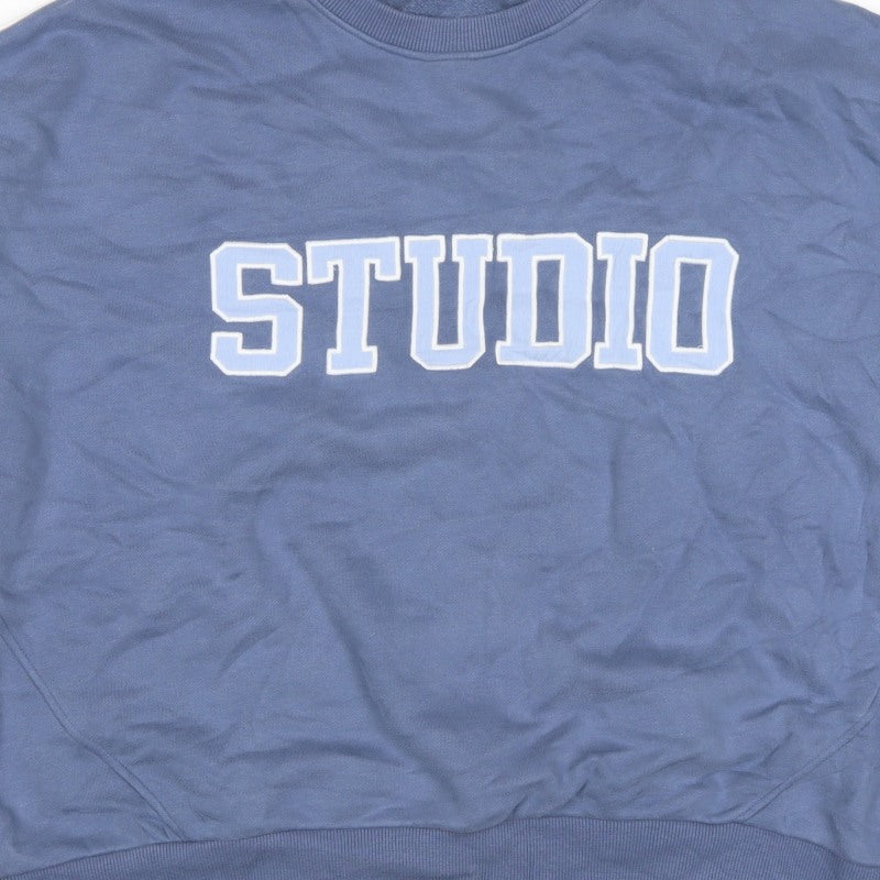 Active UK Women’s Blue Studio Graphic Crew Neck Sweatshirt L