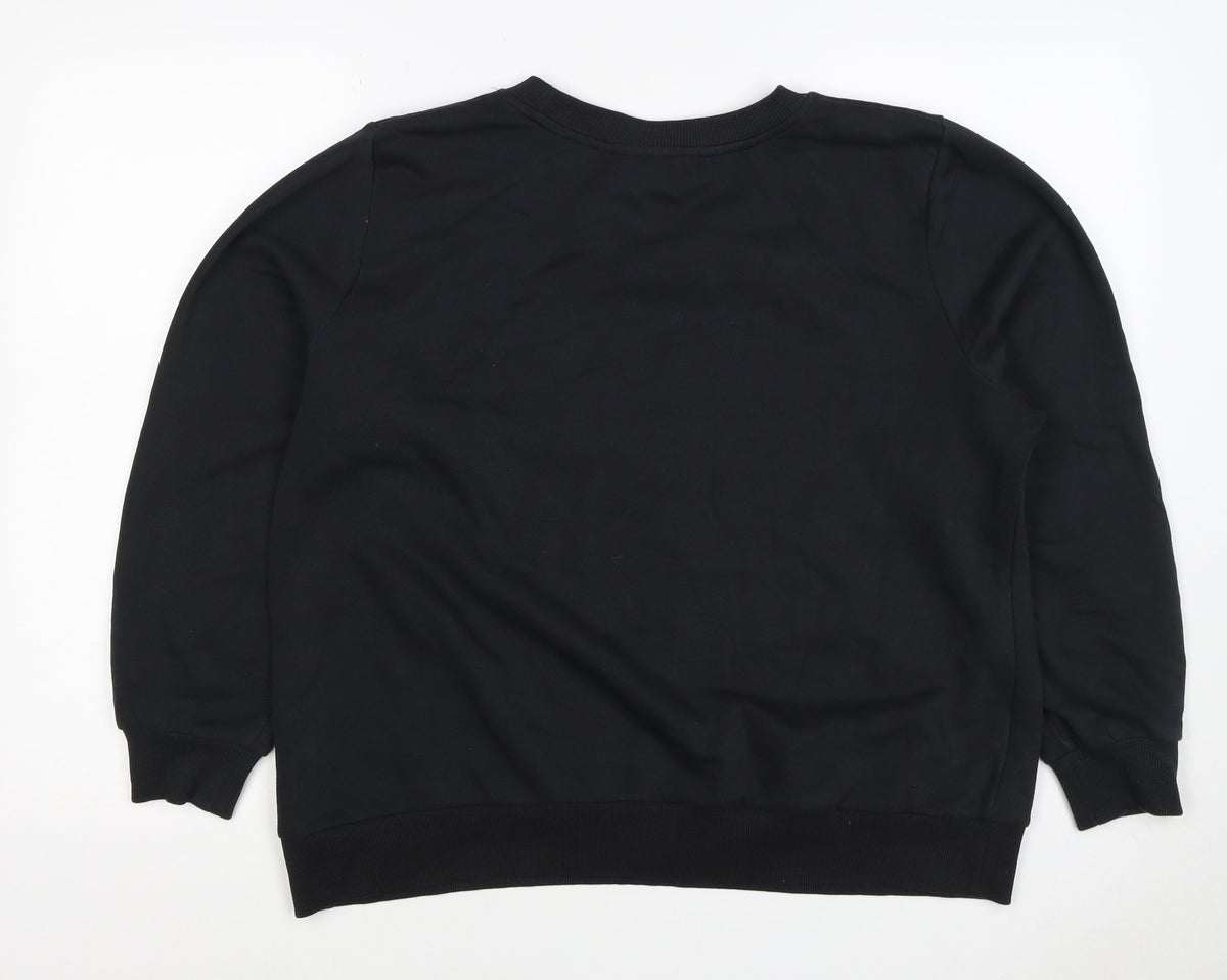 The Rolling Stones Women’s Black Size 16 Leopard Logo Sweatshirt