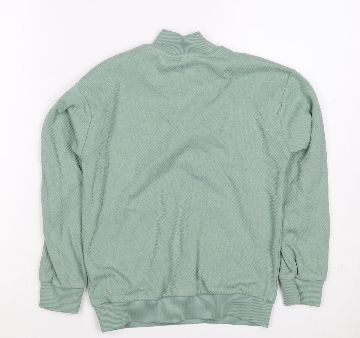 M&S Boys Green 7-8 Years Pullover 1/4 Zip Sweatshirt