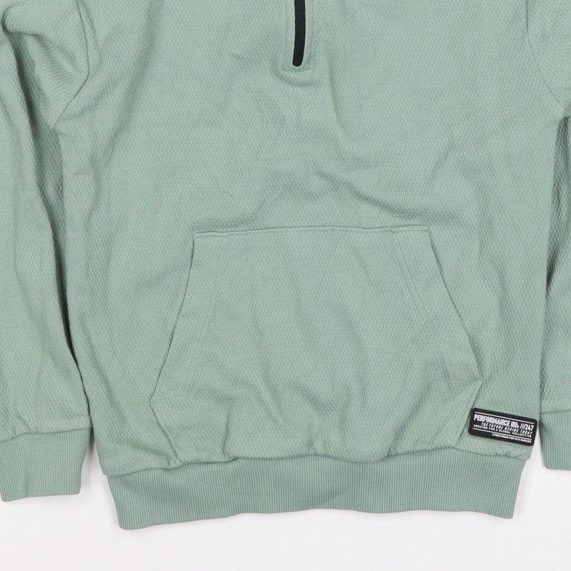 M&S Boys Green 7-8 Years Pullover 1/4 Zip Sweatshirt